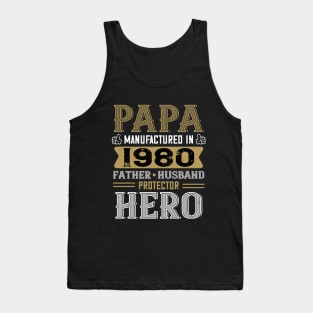 40th Birthday Gift Papa 1980 Father Husband Protector Hero Tank Top